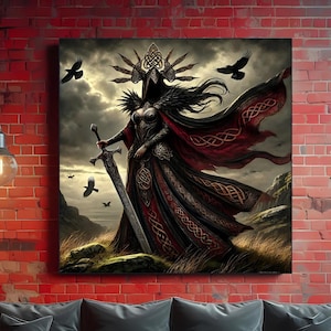 Valkyrie Warrior Metal Print: Gothic Norse Mythology Wall Art