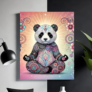 Decorazione in metallo alluminio con mandala, mandala, mandala, mandala, mandala zen, mandala spirituale floreale, decorazione da parete con animali boho per sala yoga, stampa di Yayoi Kusama sulla consapevolezza