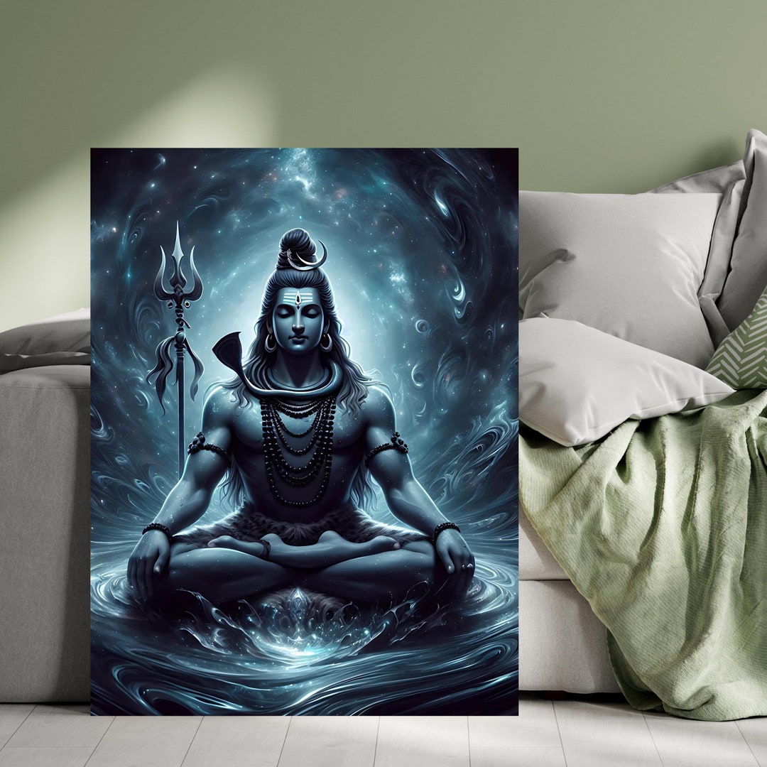 Lord Shiva Meditating Aluminum Print - Hindu Deity Metal Wall Art ...