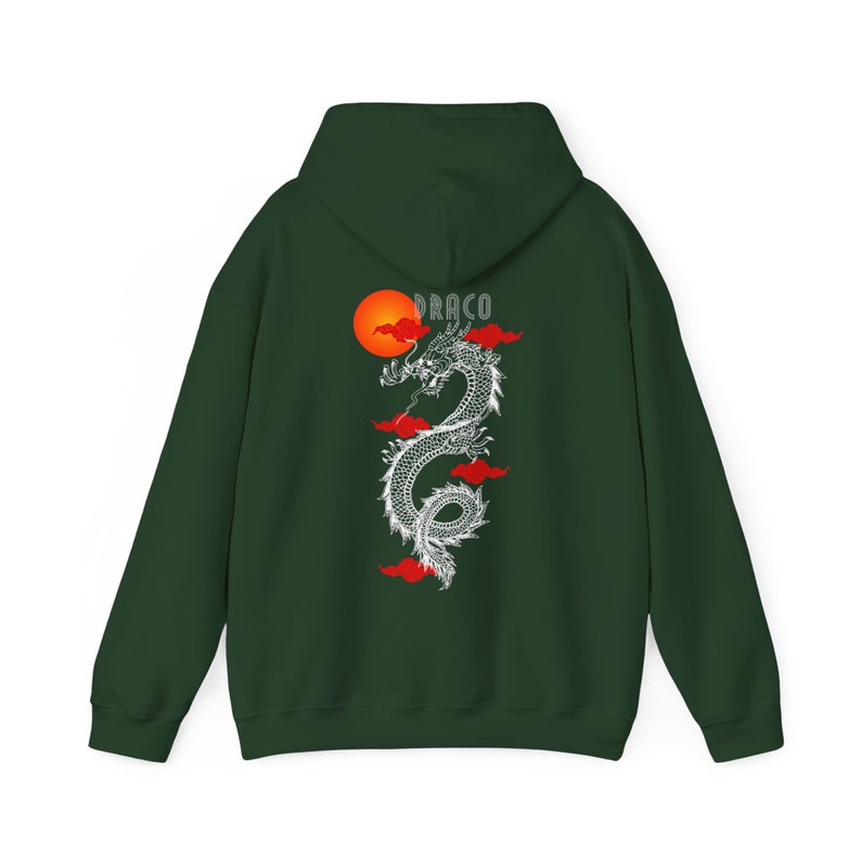 Red Oriental Chinese Dragon Hoodie Dress