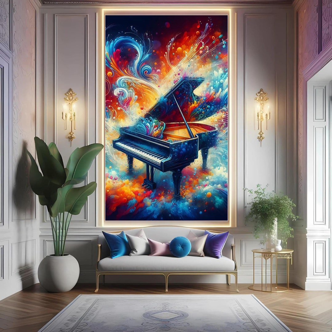 Abstract Grand Piano Aluminum Print: Modern Music Room Wall Art - Etsy