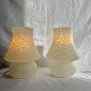 Vintage glass mushroom lamps