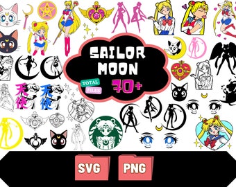 Sailor Moon Svg, svg cut files for cricut, Svg Files For Cricut, Svg bundle, Silhouette, Instant Download,Luna Cat SVG Sailor Moon Wallpaper