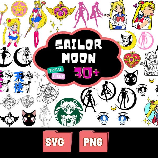 Sailor Moon Svg, svg cut files for cricut, Svg Files For Cricut, Svg bundle, Silhouette, Instant Download,Luna Cat SVG Sailor Moon Wallpaper