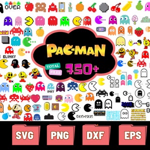 750+ Pac Man SVG | PacMan Svg | SVG File | Digital Download | Digital Stickers | Cricut | Clipart | PNG | Silhouette |Retro Svg