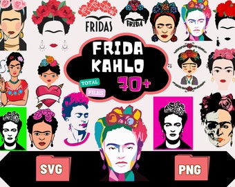 Frida Kahlo Svg Bundle, Frida Kahlo Svg Files, Frida Kahlo Svg Birthday, Frida Kahlo Svg Files For Cricut, Instant Download, Bundle Svg