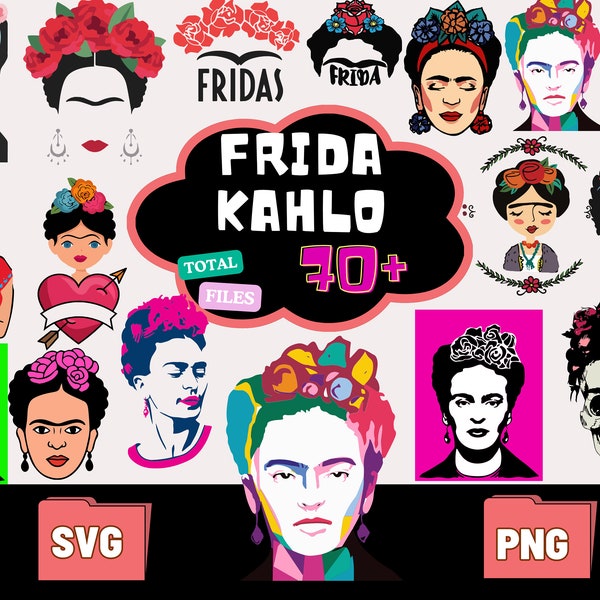 Frida Kahlo Svg Bundle, Frida Kahlo Svg Files, Frida Kahlo Svg Birthday, Frida Kahlo Svg Files For Cricut, Instant Download, Bundle Svg