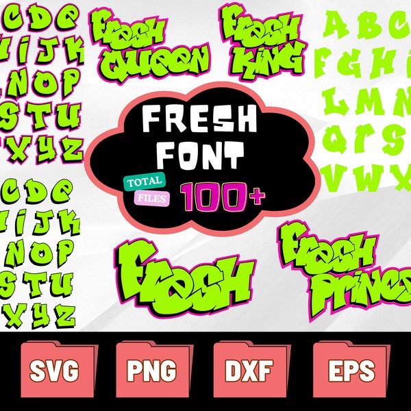 Fresh Prince Files, Fresh Prince Fonts SVG, , Fresh Prince Cricut , Fresh Prince Clipart, Fresh Prince Alphabet, Green Fonts,Digital SVG