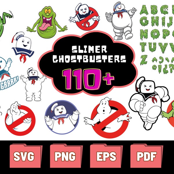 110+Slimer Ghostbusters SVG Bundle- Slimer Font, Pdf,Png, Eps, Ghostbusters- Slimer Face Svg, Vector- Cutfiles- Cricut- Clipart