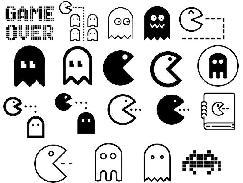 750 Pac Man SVG Pacman Svg SVG File Digital Download Digital Stickers