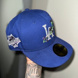 New Era, Accessories, New Era Pink Royal Blue La Dodgers Fitted Cap Hat  Mens 7 78 Nwt