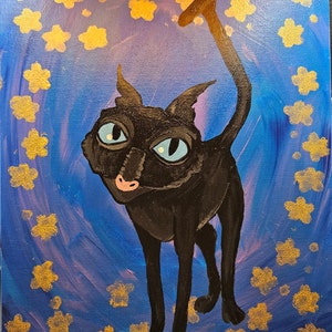 Coraline With Black Cat AB Drills Diamond Painting Halloween Dark