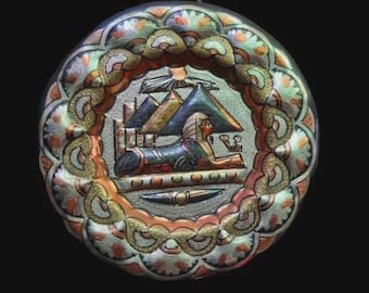 七宝焼き真鍮製エジプトプレート：ヴィンテージ壁掛け装飾（12