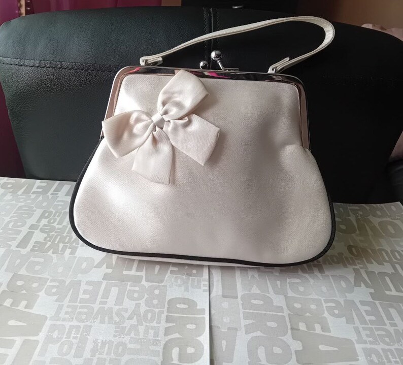 Elegant off White Satin Bag, Perfect for Weddings, Parties and Special ...