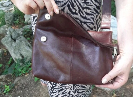 Classic Genuine Leather Shoulder Bag in Brown - S… - image 5