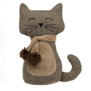 Tope de puerta para gato, de tela, con forma de gato, ideal como regalo para amantes de las mascotas.