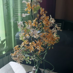 Handcrafted Beaded Tree Sculpture – Unique Home Décor Accent
