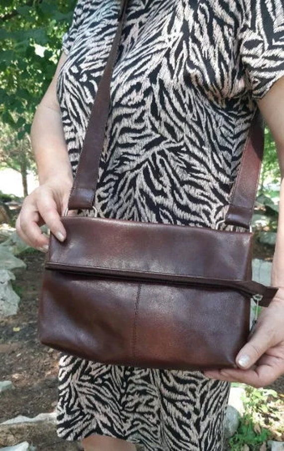Classic Genuine Leather Shoulder Bag in Brown - S… - image 4