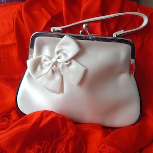 Elegant Off White Satin Bag, Perfect for Weddings, Parties and Special Occasions