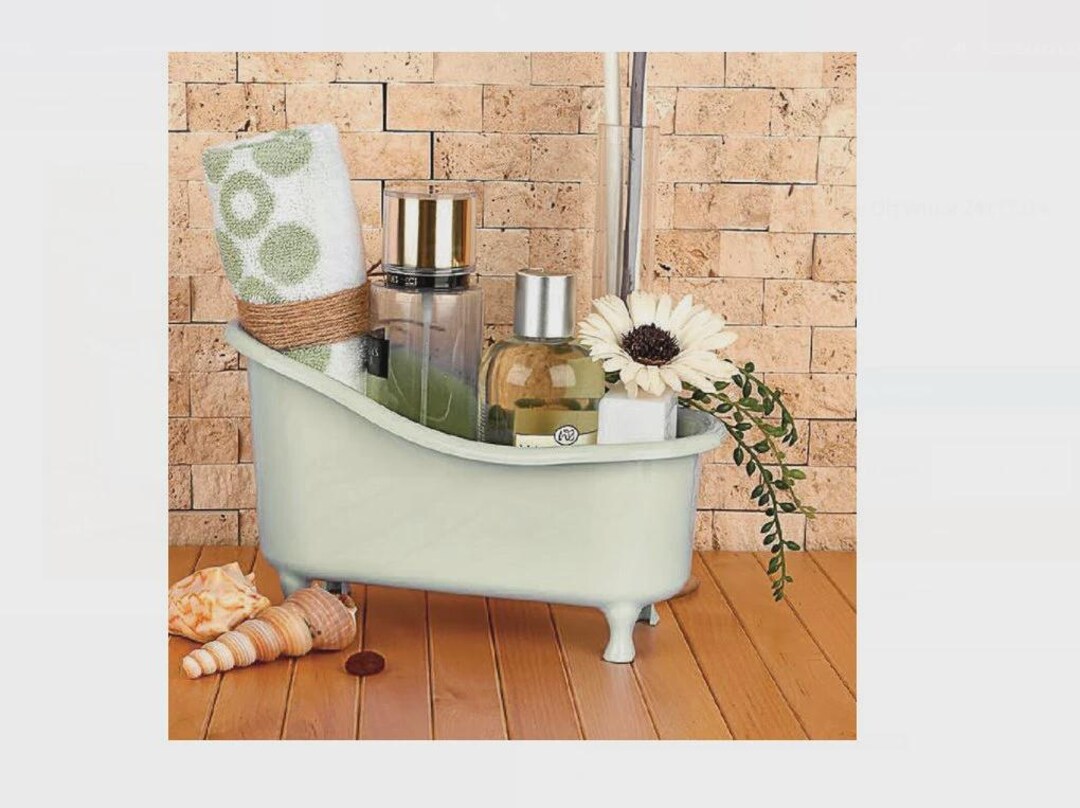 Bathroom Storage Case, Bathtub Style Organizer for Cosmetics & Towels ...