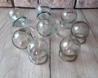 Vintage Glass Suction Cups Set, Cupping Therapy Massage Tools