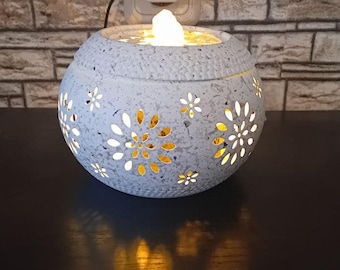 LED Tabletop Water Fountain – Flower Design, Stress Relief Zen Decor