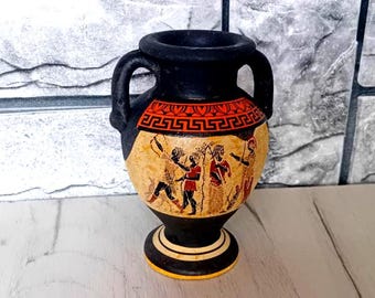 古代ギリシャ、アンフォラの花瓶、ヘラクレスとレルネのヒュドラ、黒像