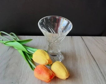 Vintage Crystal Glass Vase, Small Vase, Vintage Table Decor