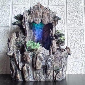 Vintage Indoor Fountain with LED Lights - Zen Water Feature for Relaxation