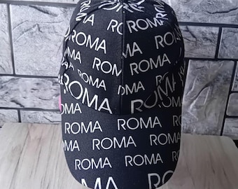 Black Baseball Cap Roma Print, Collectible Gift From Italy UK