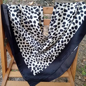 Satin Animal Print Scarf, Womens Head Scarf
