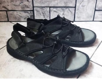 Black Mens Sandals Hush Puppies, Mens Slippers, Vintage Lover Gift