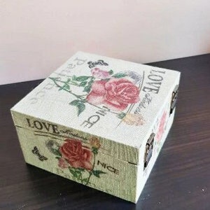 Charming Vintage Decorative Box - Jewelry or Tea Holder, Trinket Storage
