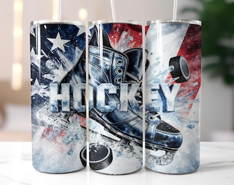 USA Hockey Tumbler Wrap, Sport 20 Unze Skinny Sublimation Design Png (Digitaler Download)