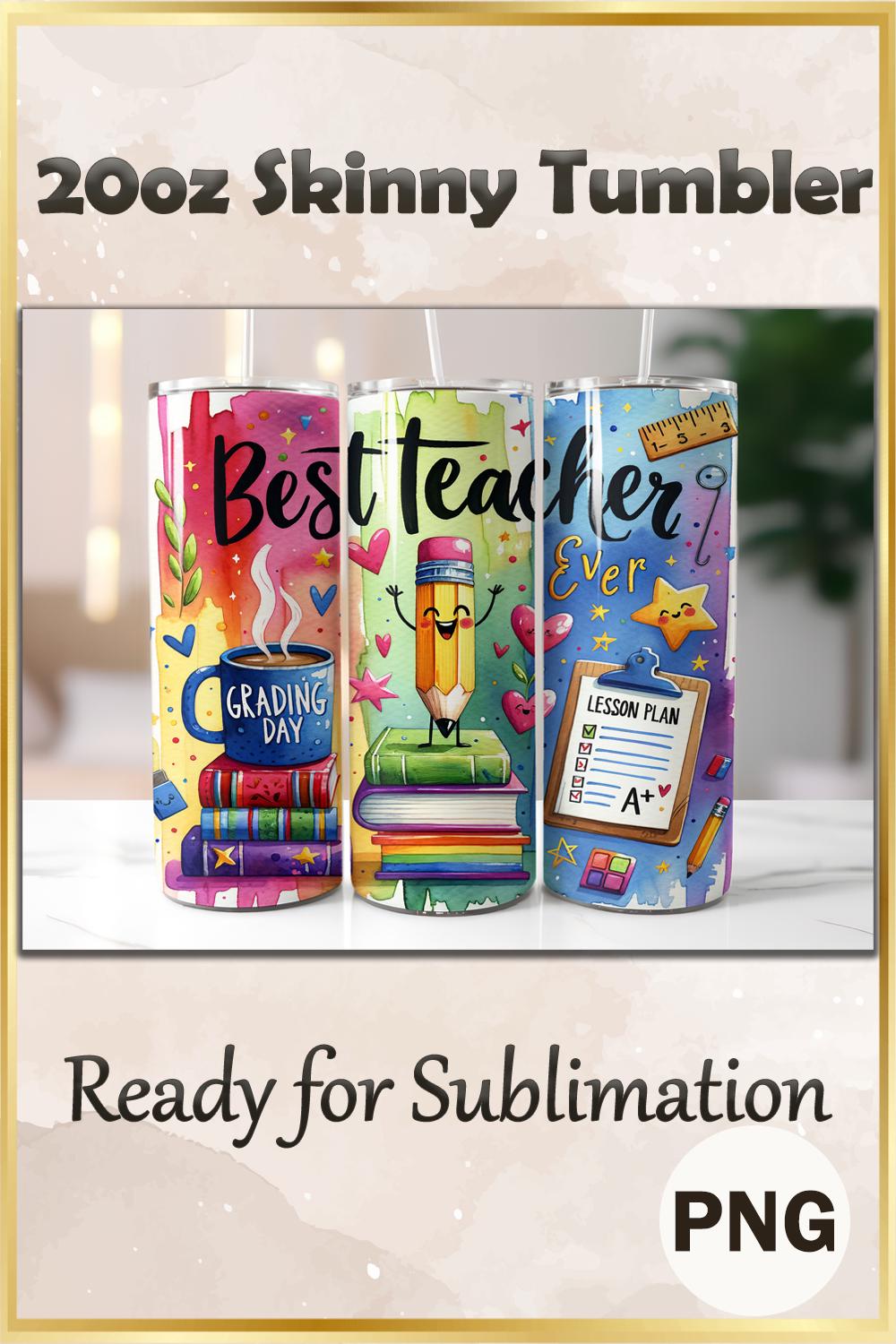 Teacher Tumbler Wrap, Elementary Back School 20 Oz Skinny Sublimation ...