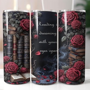 Bookish Tumbler Wrap, Book Lover png, Vintage Book Lover Tumbler Wrap, Book Sublimation, 20 oz Skinny Tumbler Wrap For Reader, Reading Wrap