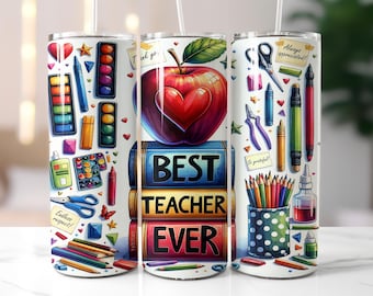 Teacher 20 oz Skinny Tumbler Sublimation Design Digital Download PNG Teacher Appreciation Design PNG, Tumbler Wrap Teacher Life Tumbler PNG