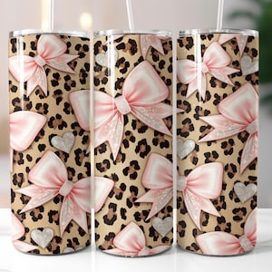 Rosa glitter-kokett-rosett med leopardmönster, sjal i tummarnas tyg, flickigt band 59 cl smal sublimeringsdesign (digital nedladdning i PNG)