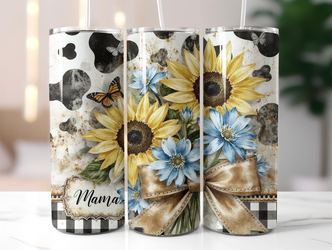 Mama Tumbler Wrap, Western Cow Print & Coquette Bow 20 Oz Skinny ...