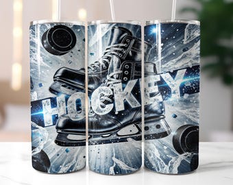 Hockey Tumbler Wrap, Sport 20 oz Skinny Sublimation Design png Digital Download