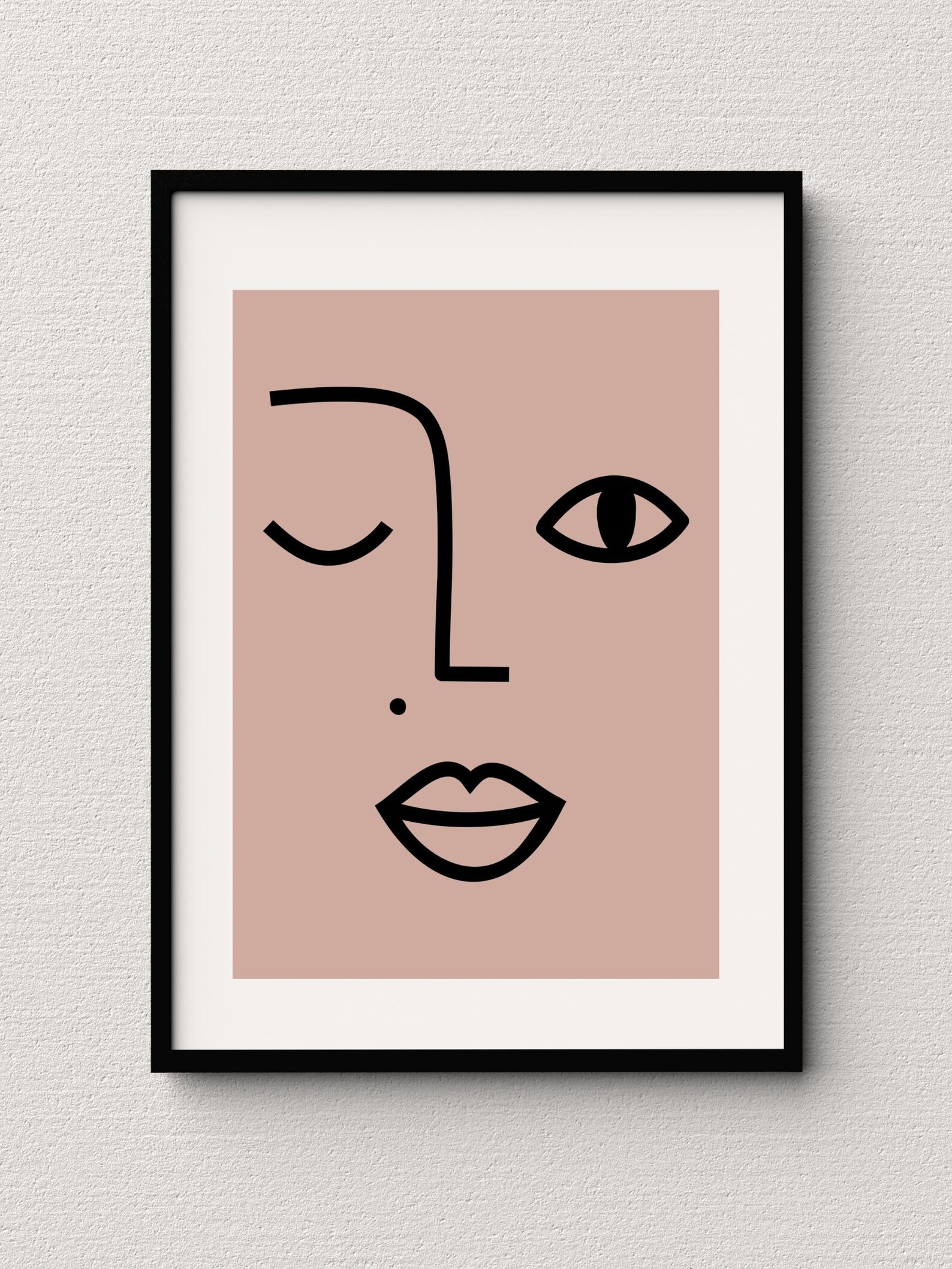 Minimalist Face Drawing Art Print Unframed Digital Art for Home Decor