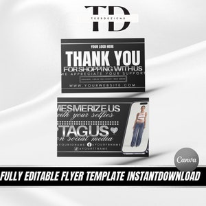 May include: Black and white flyer template with the text "Thank You for Shopping With Us" and "Mesmerize Us with Your Selfies" with a silver heart and diamond accents. The flyer also includes the text "Tagus on Social Media" with social media icons and the text "WWW.YOURWEBSITE.COM".