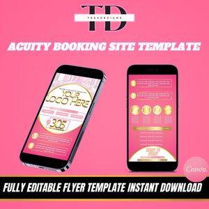 Pink/Gold Acuity Scheduling Website Template for Hairstylist, Acuity Scheduling Template for MUA, Acuity Schedule Template for Lash Tech