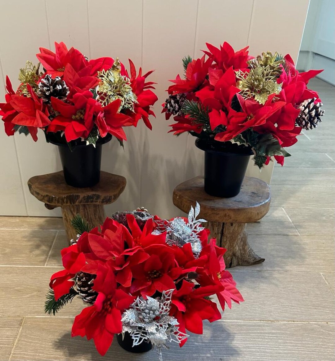 Artificial Christmas Grave Pots Etsy UK