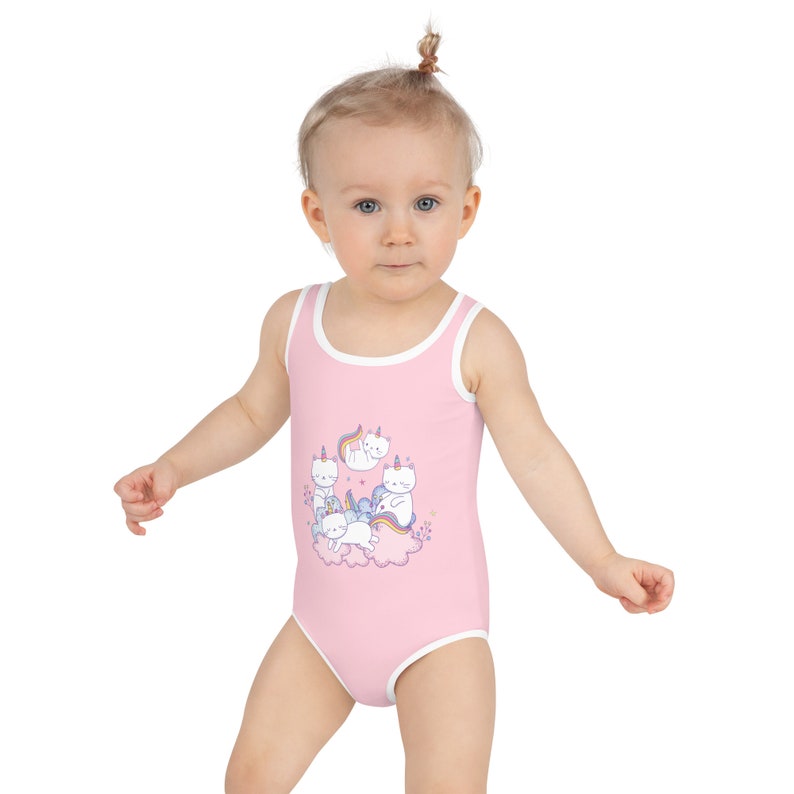 Girls Swimsuit Kids One Piece Swimsuit Children Swimwear Uni Corn ...