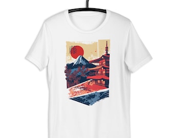 Fuji - Graphic t-shirt, Nature t-shirt, Unisex t-shirt, Cotton Shirt, Grunge, Japanese Shirt, Abstract Shirt, Artistic, Landscape Shirt