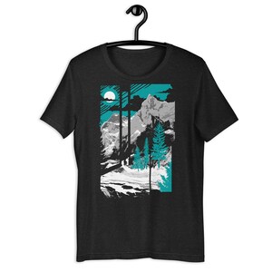Everest - Grafik T-Shirt, Natur T-Shirt, Unisex T-Shirt, Baumwoll-Shirt, Künstlerisch Shirt, Abstrakt Shirt, Grunge Shirt, Natur Shirt