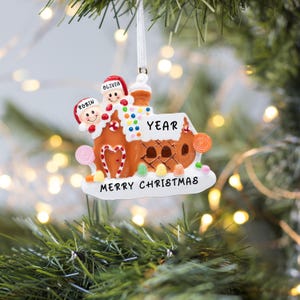 Gingerbread House Family of 2 Personalised Christmas Ornament, Gingerbread Couple Ornament, Gingerbread House Ornament, Couple Christmas
