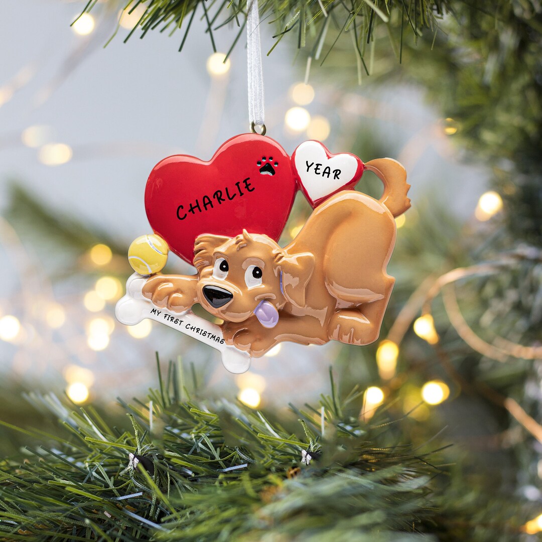 Personalized Dog's First Christmas Ornament 