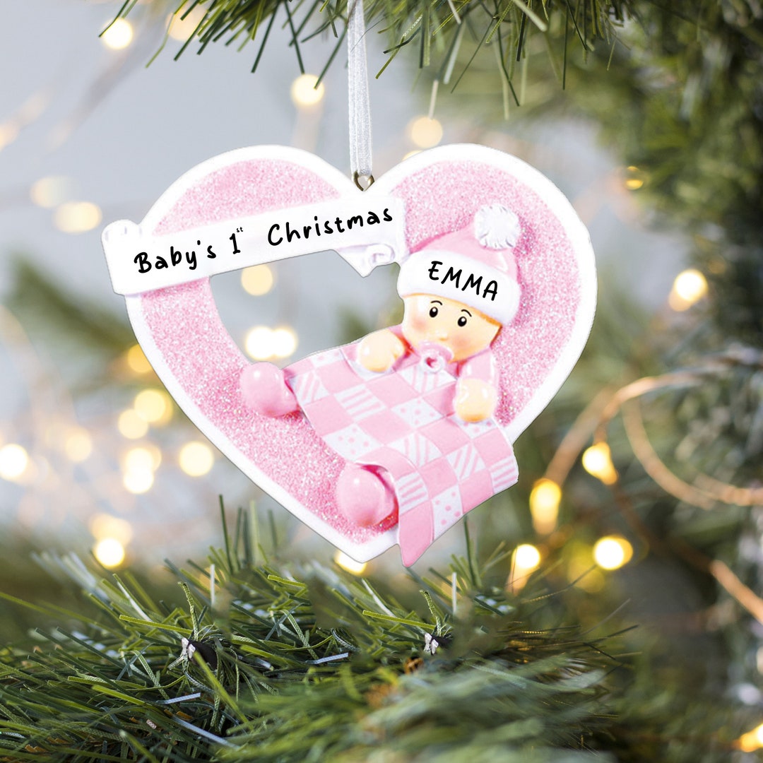 Baby Girl in Hearth Ornaments, Baby 1st Ornaments, Personalized Baby Christmas Ornaments, Gift